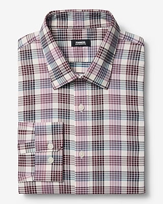 Slim Plaid Wrinkle-Resistant Everyday Performance Dress Shirt
