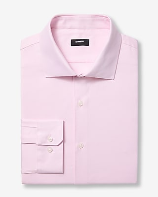 Slim Textured Print Spread Collar Cotton Stretch 1MX Dress Shirt