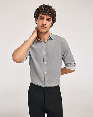 Slim Micro Geo Print Wrinkle-Resistant Everyday Performance Dress Shirt