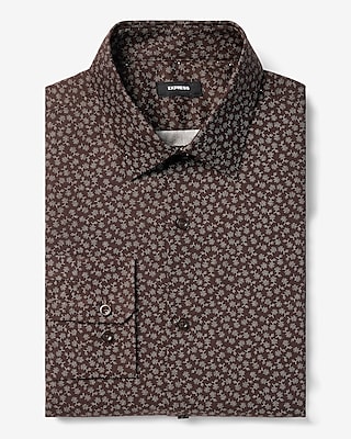 Classic Floral Dot Print Stretch 1Mx Dress Shirt