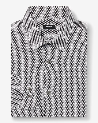 Classic Mini Hook Geo Stretch 1Mx Dress Shirt  Black Men's M