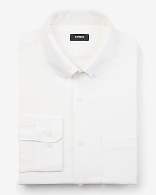 Slim Oxford Stretch 1Mx Dress Shirt White Men's XS