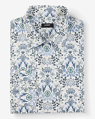 Extra Slim Floral Motif Stretch 1Mx Dress Shirt