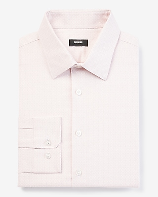 Slim Mini Geo Print Stretch 1Mx Dress Shirt Pink Men's XL