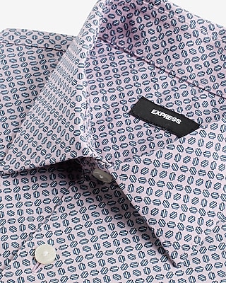 Slim Mini Geo Print Stretch Modern Tech 1Mx Dress Shirt