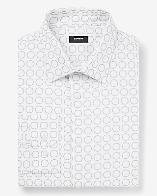 Extra Slim Geo Print Stretch 1Mx Dress Shirt Gray Men's XXL Tall