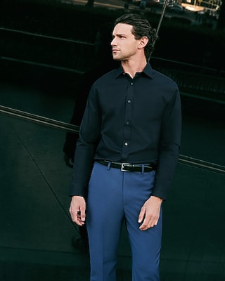 Modern Slim Spread Collar Stretch Cotton 1MX Dress Shirt