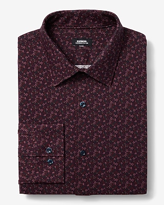 Slim Micro Floral Stretch Modern Tech 1MX Dress Shirt