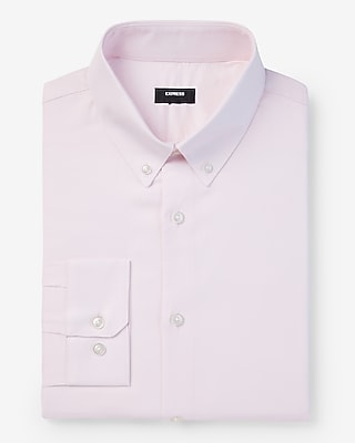 Extra Slim Solid Stretch Pinpoint Oxford 1Mx Dress Shirt Pink Men's XXL Tall