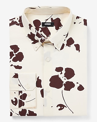 Extra Slim Abstract Graphic Floral Stretch 1Mx Dress Shirt