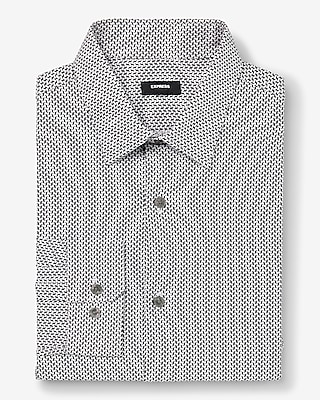 Slim Mini Hook Geo Stretch 1Mx Dress Shirt Black Men's XXL Tall