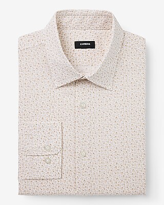 Classic Mini Leaf Print Stretch 1Mx Dress Shirt