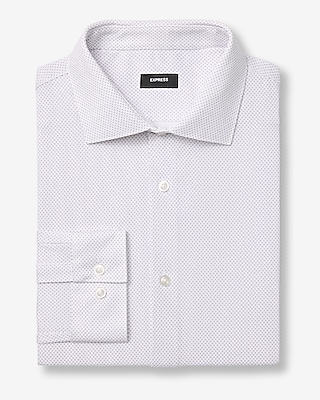 Slim Mini Vintage Floral Spread Collar Stretch Modern Tech 1MX Dress Shirt