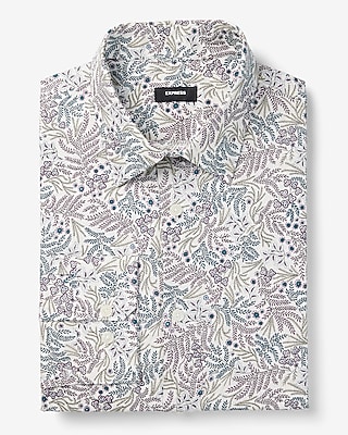 Extra Slim Mini Plant Print Stretch 1Mx Dress Shirt