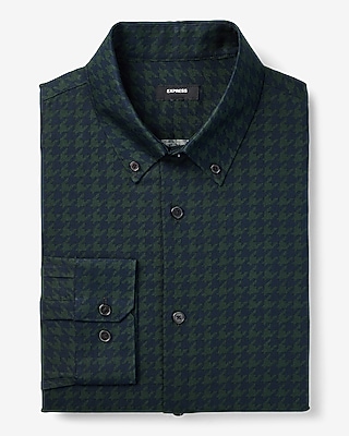 Extra Slim Houndstooth Stretch 1Mx Dress Shirt