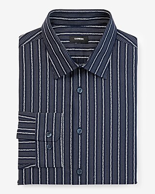 Extra Slim Vertical Geo Print Stretch 1Mx Dress Shirt