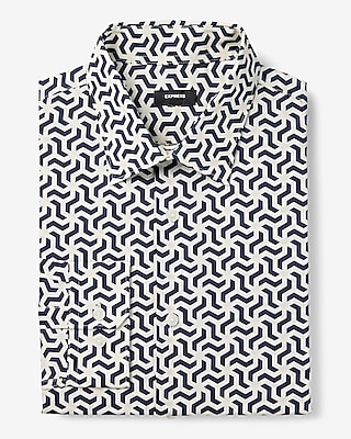 Slim Abstract Geo Stretch 1Mx Dress Shirt