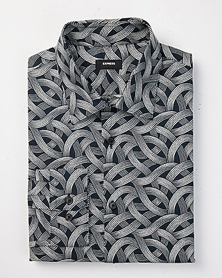 Extra Slim Woven Abstract Stretch 1Mx Dress Shirt