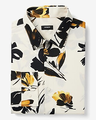 Classic Painted Floral Stretch 1Mx Dress Shirt