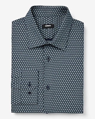 Extra Slim Mini Dot Geo Print Stretch 1Mx Dress Shirt