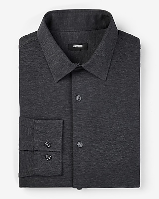 Classic Stretch Modern Tech 1Mx Dress Shirt Gray Men's M Tall