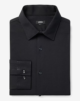 Classic Stretch Modern Tech 1Mx Dress Shirt Black Men's L