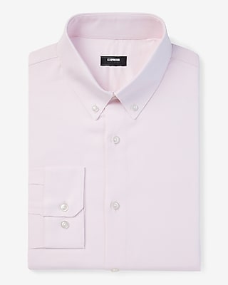 Slim Solid Stretch Pinpoint Oxford 1Mx Dress Shirt Pink Men's M