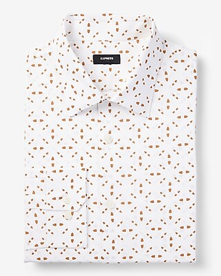 Slim Geo Stretch 1Mx Dress Shirt White Men's L Tall