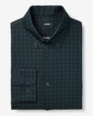 Slim Houndstooth Stretch 1Mx Dress Shirt