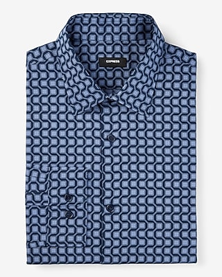 Extra Slim Square Geo Stretch 1Mx Dress Shirt