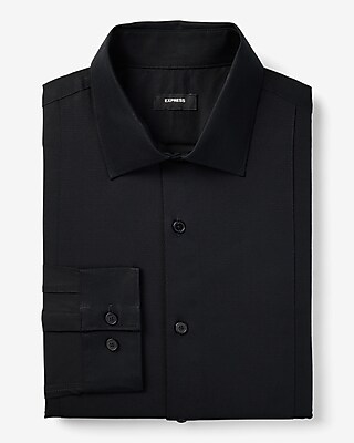 Extra Slim Tuxedo Stretch 1Mx Dress Shirt Black Men's S