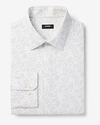 Extra Slim Paisley Herringbone Stretch 1Mx Dress Shirt