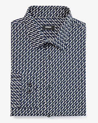 Extra Slim Geo Print Stretch 1Mx Dress Shirt