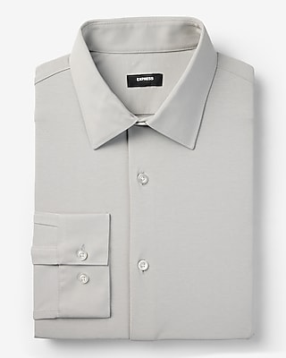 Slim Solid Stretch Modern Tech 1Mx Dress Shirt Gray Men's XS