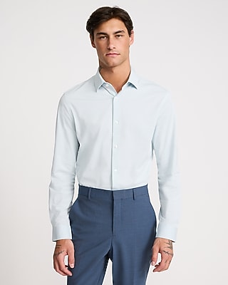 Slim Solid Stretch Modern Tech 1Mx Dress Shirt Blue Men's XS