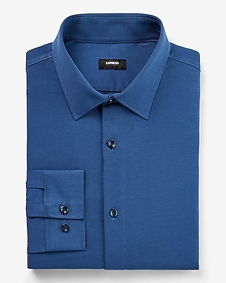 Extra Slim Solid Modern Tech 1Mx Dress Shirt Blue Men's M