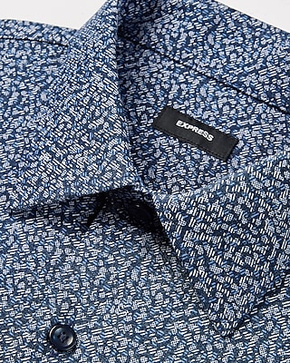 Slim Abstract Print Stretch 1Mx Dress Shirt