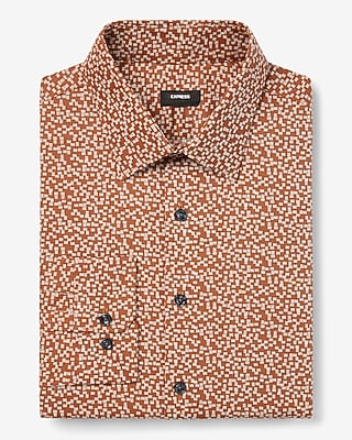 Slim Geo Print Stretch 1Mx Dress Shirt