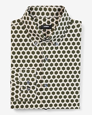 Slim Geo Print Stretch 1Mx Dress Shirt