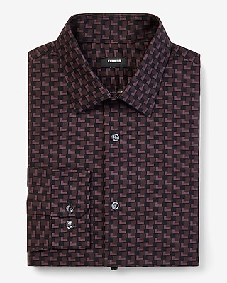 Slim Geo Print Stretch 1Mx Dress Shirt