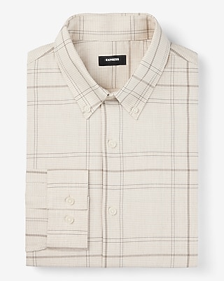 Classic Houndstooth Plaid Flannel 1Mx Dress Shirt