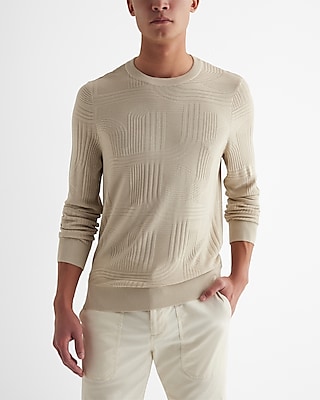 Abstract Texture Crew Neck Sweater Neutral Men's