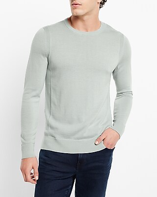 Big & Tall  Merino Wool Crew Neck Sweater Green Men's XXL