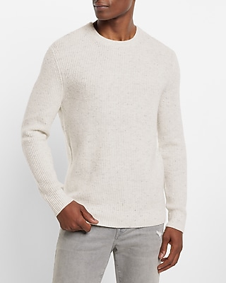 Wool-Blend Crew Neck Sweater White Men's XS
