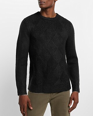 Patch Knit Crew Neck Sweater