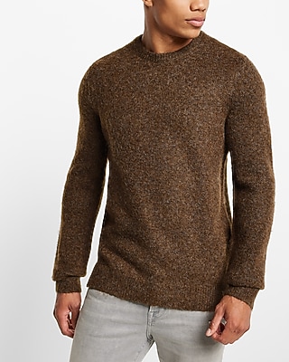 Textured Crew Neck Sweater  Brown Men's L