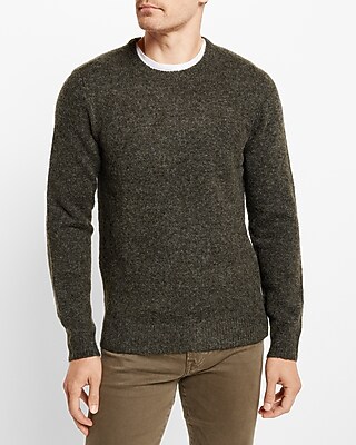 Big & Tall Textured Crew Neck Sweater  Green Men's XXL
