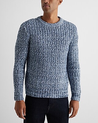 Big & Tall Cotton-Blend Chunky Ribbed Sweater Blue Men's XXL