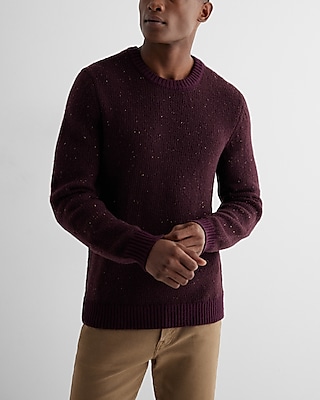 Flecked Wool-Blend Crew Neck Sweater
