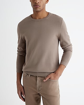 Crew Neck Perfect Pima Cotton Sweater Neutral Men